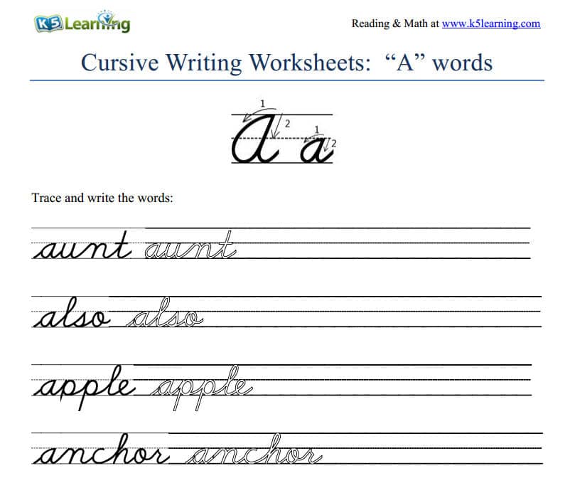 Why do Schools still Teach Cursive Writing? K5 Learning